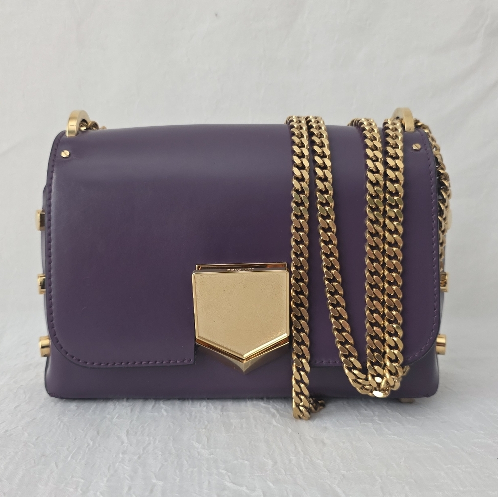 Auth Jimmy Choo Lockett Chain Crossbody Bag